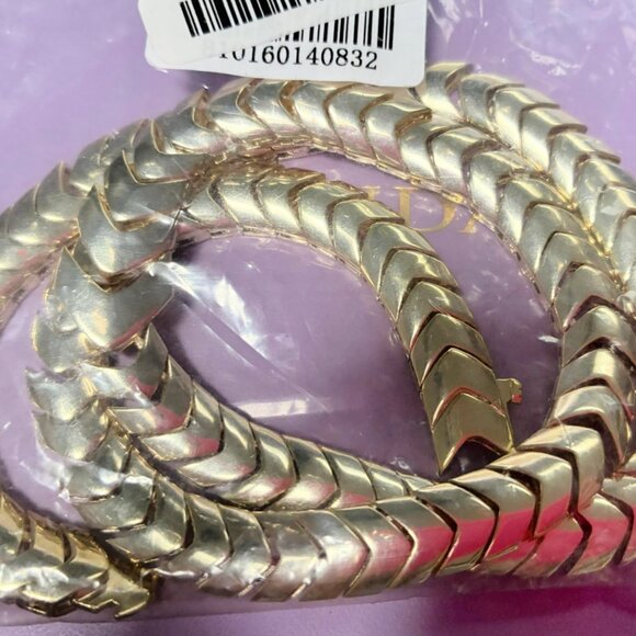 Melinda Maria Serpent Herringbone Collar Gold - Picture 4 of 4